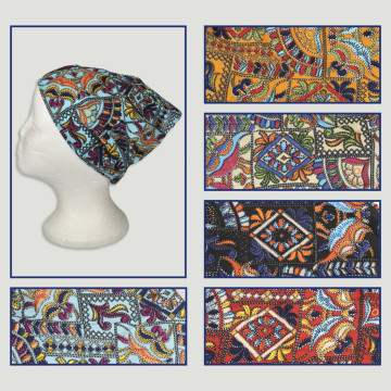 Bandana en polyester effet soie. 57. Ethnique. Assortis.