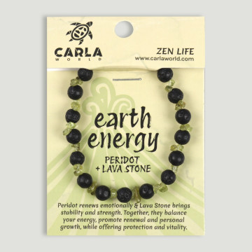 Bracelet élastique. 40. Péridot et Lave