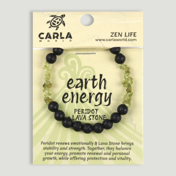 Pulseira elástica. 42. Peridoto e Lava