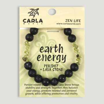 Bracelet élastique. 44. Péridot et Lave