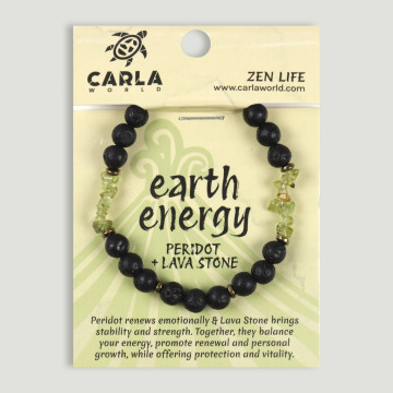 Bracelet élastique. 46. Péridot et Lave