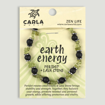Pulseira elástica. 47. Peridoto e Lava