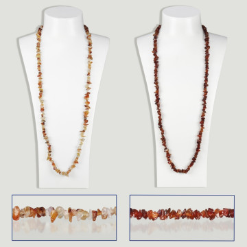 Collier chips. 90cm. Agate Cornaline.