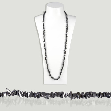 Collier puce. 90cm. Hématite.