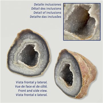 Geodo de Ágata Natural Extra. aprox. 26 x 24 x 11 cm.