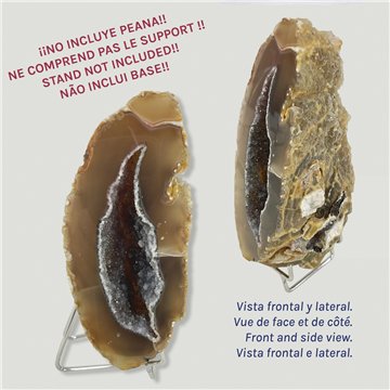 Géode d'Agate Naturelle Extra. 16,5 x 7 x 10 cm env.