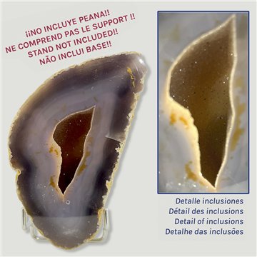 Géode d'Agate Naturelle Extra. 14,5 x 7,5 x 5 cm env.