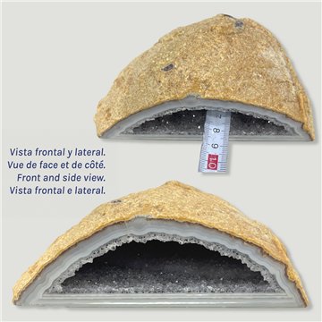 Ágata Geoda Natural Extra. 4,5 x 15 x 9,5 cm. Aprox.