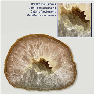 Géode d'Agate Naturelle Extra. 6,5 x 8,5 x 7 cm env.