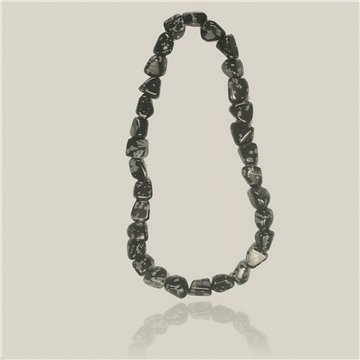 Collar mineral elástico rodado de 40cm. Obsidiana