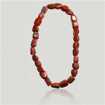 Collar mineral elástico rodado de 40cm. Jaspe Rojo