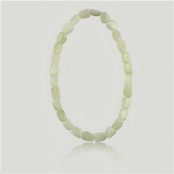 Collar mineral elástico rodado de 40cm. Jade Claro