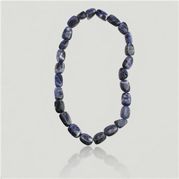 Collar mineral elástico rodado de 40cm. Sodalita