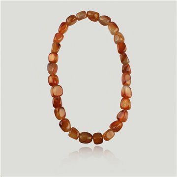 Collar mineral elástico rodado de 40cm. Cornalina