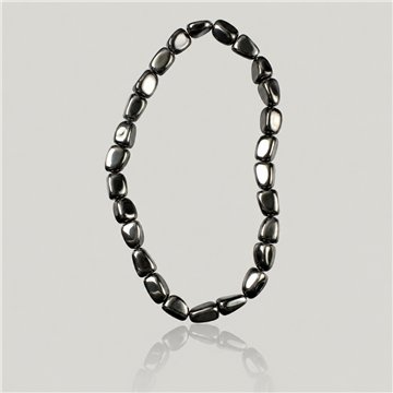Collar mineral elástico rodado de 40cm. Hematite