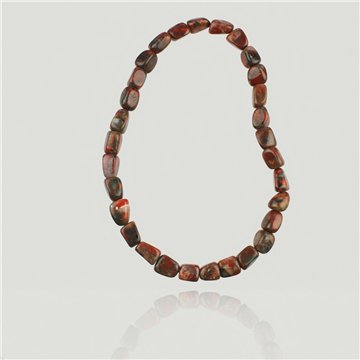 Collar mineral elástico rodado de 40cm. Jaspe sard