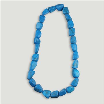 Collar mineral elástico rodado de 40cm. Howlita az