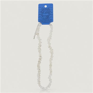 Collier de puces de chakra. Couronne - Cristal de roche.