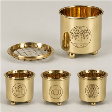 Quemador hierro vaso con tapa 6,5x7cm modelos surtidos