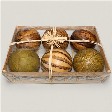 Boule décorative. Feuilles naturelles. 20cm