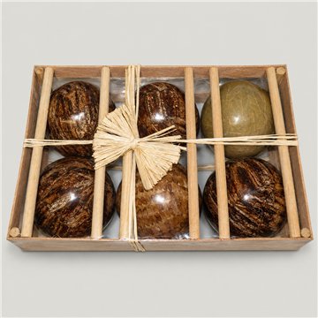 Boule décorative. Feuilles naturelles. 15cm