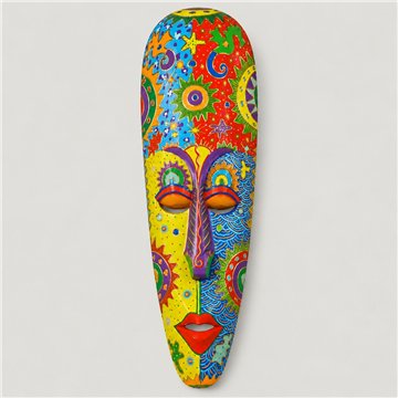 Máscara madera. Modelo Indo multicolor. 50cm