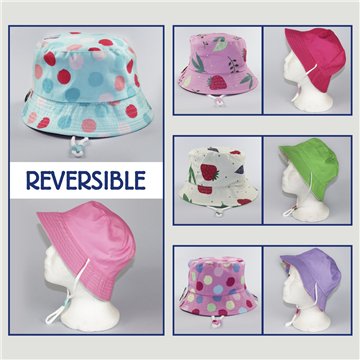 Gorro Bucket. Modelo Topos/Frutas