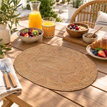 Set de table en rotin avec bois. 40x30cm