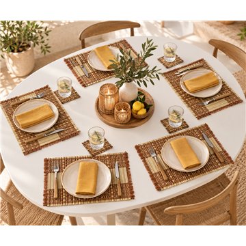 Set 6 Salva manteles + servilletas y posavasos. 41x32cm