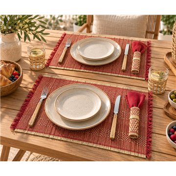 Set of 2 placemats + napkins. 41x32cm
