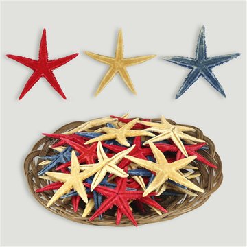 Cesta Estrella Mar plana. Colores surtidos. 7-10cm. (50 uds)
