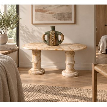 Table ovale onyx Pakistan. Modèle paisina. 45x90cm