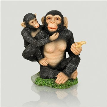 Monos Resina com Filhote 14x10cm