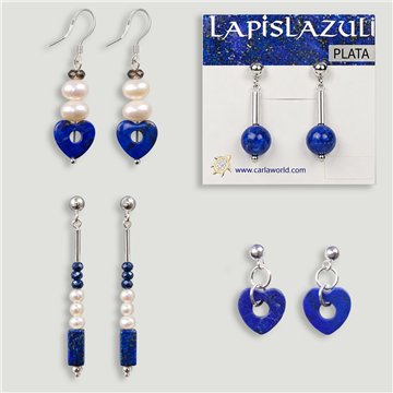 Silver earrings. Lapis Lazuli. Assorted shapes