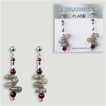 Boucles d'oreilles en ARGENT. Labradorite. Formes assorties