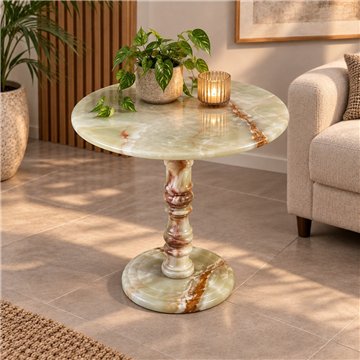 Table ronde. Onyx Multigreen. Pakistan. 60cm