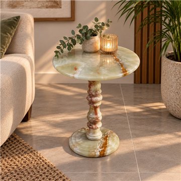 Table ronde. Onyx Multigreen. Pakistan. 40cm