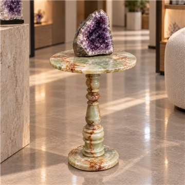 Table ronde. Onyx Multigreen. Pakistan. 30cm