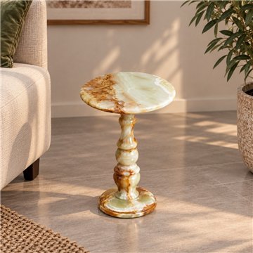 Table ronde. Onyx Multigreen. Pakistan. 35cm