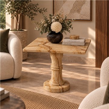 Table carrée. Onyx Paisina. Pakistan. 60cm