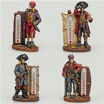 Thermometer pirate skull assortment 7x12cm