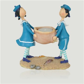 Candleholder sailors couple mod01 14cm