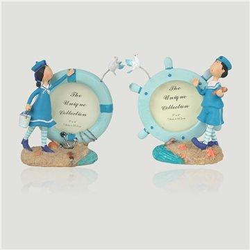 Photo frame with sailor and rudder 11cm