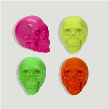 Calavera mini. Resina colores fluorescentes surtidos. 8x6cm