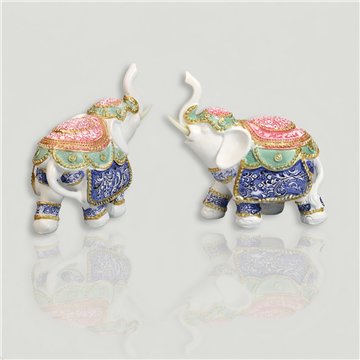 Painted resin elephant 13,5x6x12cm