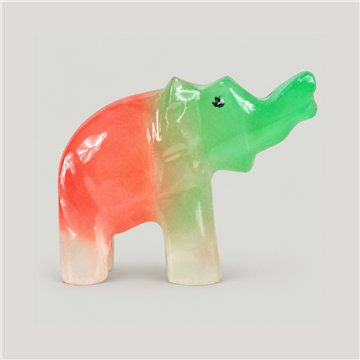 Elefante trompa arriba ónix coloreado. Pakistán. 8 cm