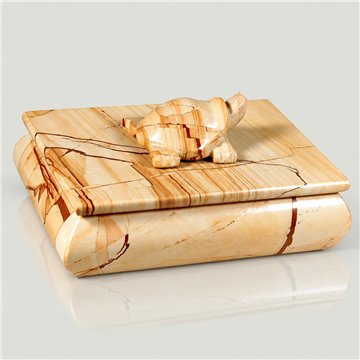 Pakistan Onyx Turtle Jewel Box w/o metal, Paesina 8cm