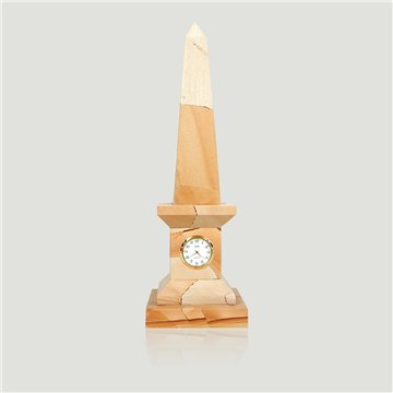 Pakistan Onyx Obelisk with watch, Paesina 30cm