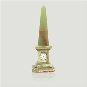 Pakistan Onyx Obelisk with watch, Multigreen 30cm