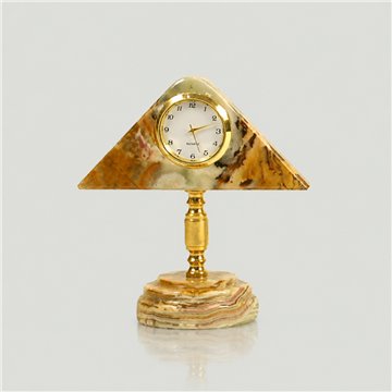 Pakistan Onyx Triangular Watch, Multigreen 10x11cm